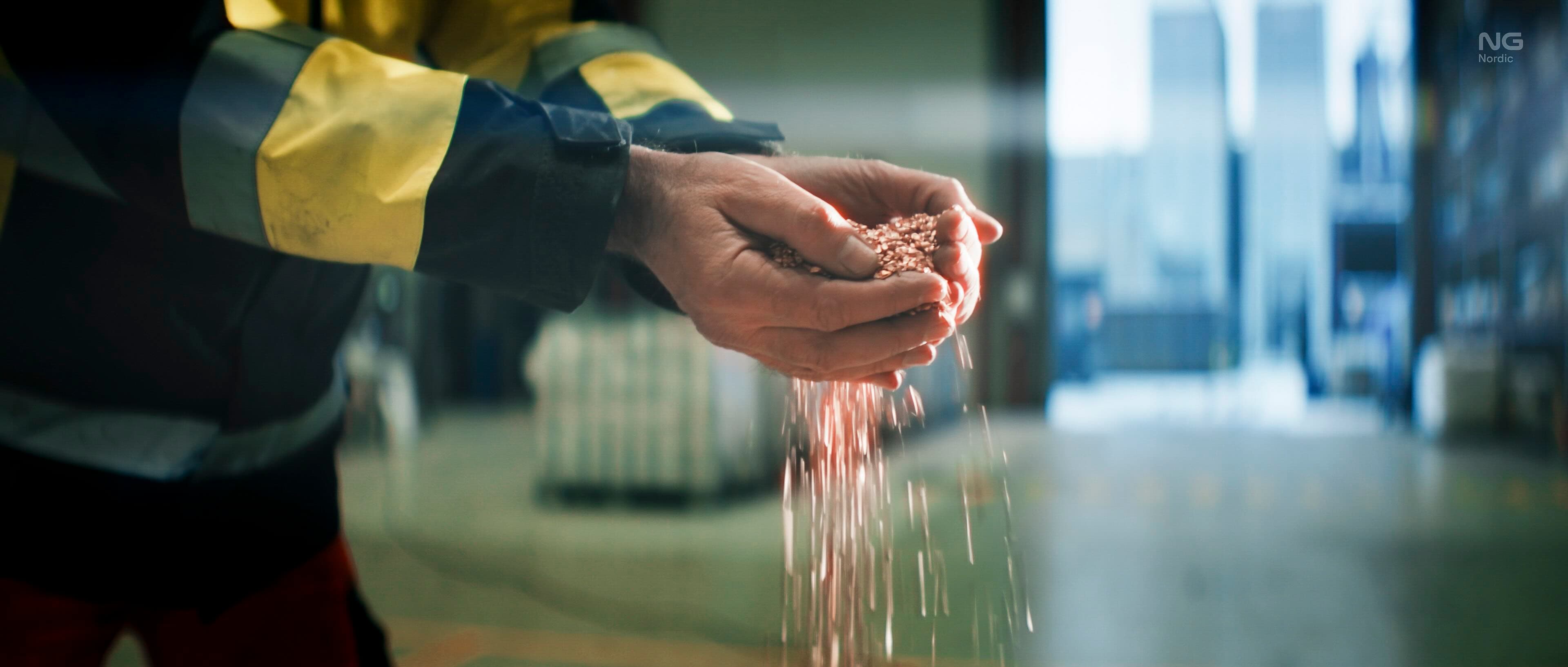 Processed metal granules