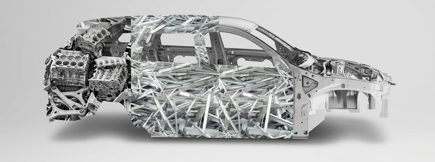 Automotive chassis made from recycled aluminum